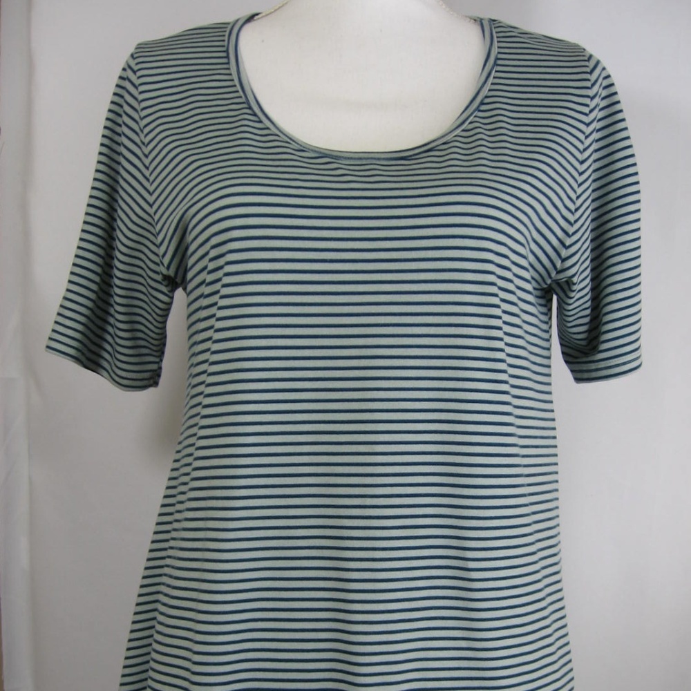 LuLaRoe Irma Knit High Low Tunic Top Gray Stripe M